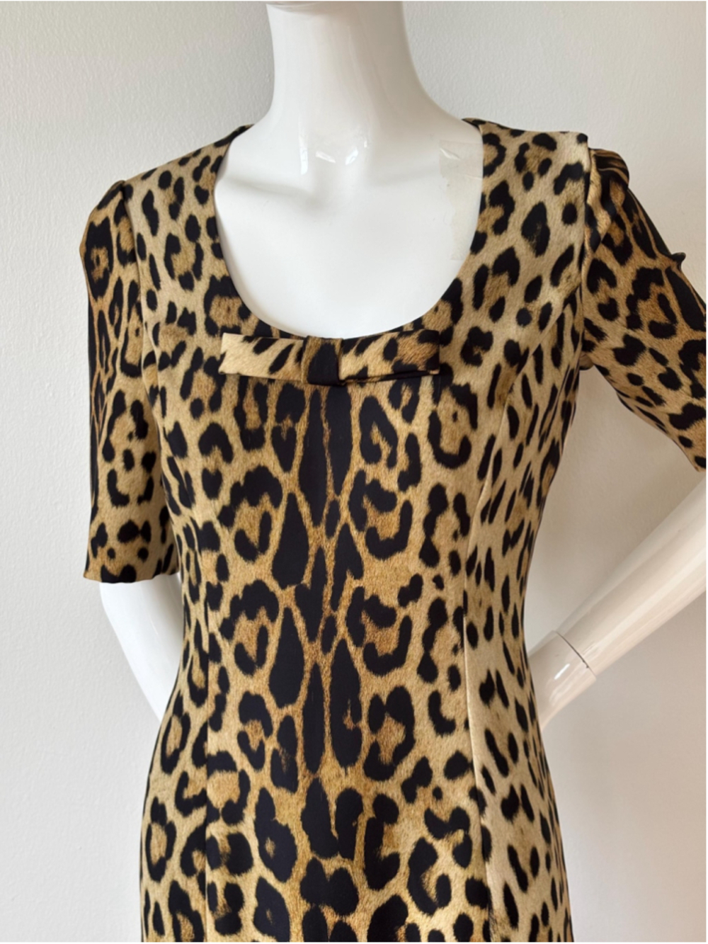 Moschino Leopard Print Bodycon Dress IT42 US8 Vintage - Picture 3 of 7